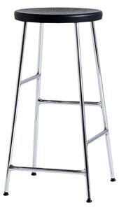 HAY - Cornet Bar Stool Low - Soft Black - Chromed Steel - Barstolar - Jonas Trampedach - Silver - Metall/Trä