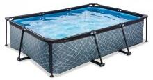 Pool 220x150x65cm med filterpump - Grå