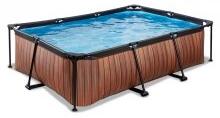 Pool 220x150x65cm med filterpump - Brun