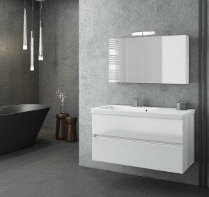 Badrumsmöbler Luxus 100 - Vitt med spegelskåp