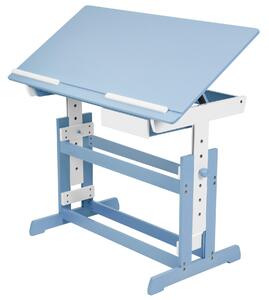 Tectake 400927 barnskrivbord höjdjusterbart 109x55x63-94cm - blå