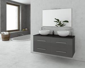 Badrumsmöbler Torino 120 - Antracitfärgat med spegel