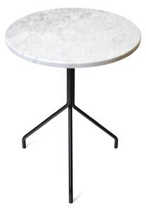 OX Denmarq - Allforone Table Or Stool, Height 60 Cm, Top: White Marble - Sidobord - Dennis Marquart - Svart - Metall/Sten