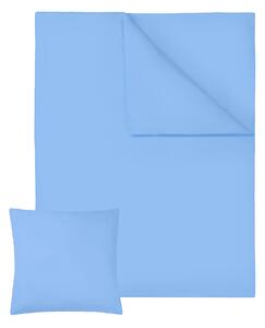 Tectake 401311 bäddset 200x135 cm bomull 2-delars - blå