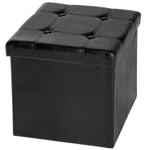 Tectake 401472 fällbar sittbänk med förvaringslåda kvadrat - svart