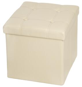 Tectake 401474 fällbar sittbänk med förvaringslåda kvadrat - beige