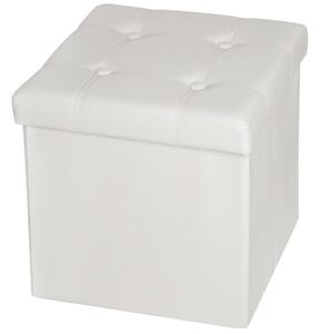 Tectake 401473 fällbar sittbänk med förvaringslåda kvadrat - vit