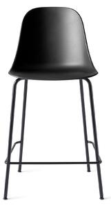 Audo Copenhagen - Harbour Counter Side Chair Black Steel Base Shell Black - Barstolar - Norm Architects - Svart - Metall/Syntetiskt/Plast