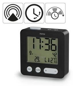 Hama - Alarm clock med LCD display and thermometer 2xAAA svart