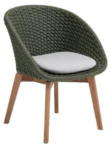 Cane-Line - Peacock Stol, Teak/Dark Green, Inkl. Dyna - Matstolar utomhus - Grön,Grå - Trä/Textilmaterial/Syntetiskt