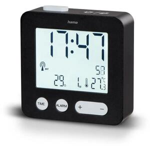 Hama - Alarm clock med LCD display and thermometer 2xAAA svart