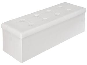 Tectake 401823 ihopfällbar sittbänk med förvaringsbox avlång - vit