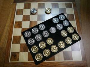 Marker till Damspel, Checker set i Guld Silver plate OBS endast markers