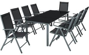 Tectake 402164 matgrupp i aluminium med 8 stolar - mörkgrå