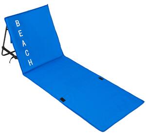 Tectake 402441 strandmatta med ryggstöd - blå