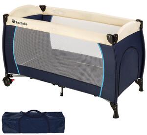 Tectake 402416 barnresesäng 126x65x80cm med transportväska - blå