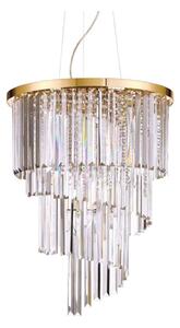 Ideal Lux - Kristallkrona med textilsladd CARLTON 12xE14/40W/230V guld