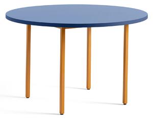 HAY - Two-Colour Table Round 120 Blue / Ochre - Matbord - Muller Van Severen - Brun,Blå - MDF/Metall