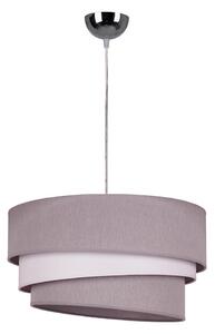 Duolla - Ljuskrona med textilsladd TRIO 1xE27/40W/230V diameter 45 cm grå/vit