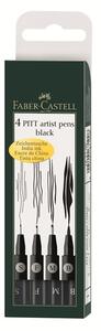 India ink PITT artist pen svart. Box med 4pennor S, F, M, B Faber-Castell 167100