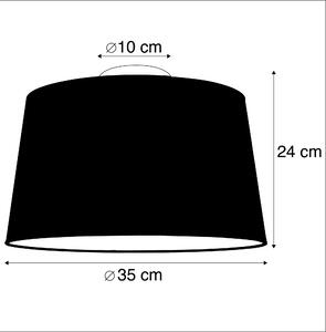 Modern taklampa vit med svart skugga 35 cm - Combi