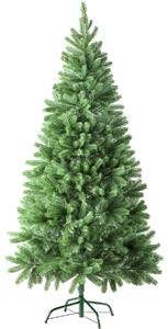 Tectake 402823 naturtrogen konstgjord julgran med metallstativ - 180 cm, 742 spetsar och formsprutade plastbarr grön