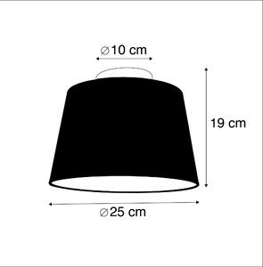 Taklampa med linneskärm svart 25 cm - Kombivit