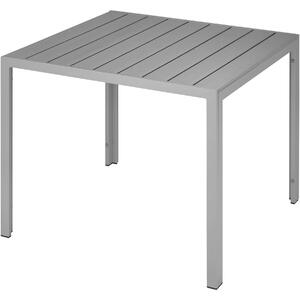 Tectake 402955 trädgårdsbord i aluminium maren höjdjusterbara fötter 90x90x74,5cm - silver
