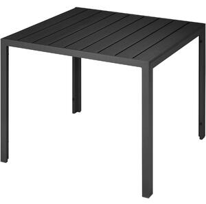 Tectake 402954 trädgårdsbord i aluminium maren höjdjusterbara fötter 90x90x74,5cm - svart