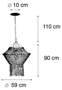 Landshängande lampa macramé 90 cm - String