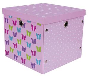Förvaringslåda Rosa Fjäril och Bilar A3046