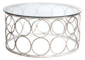 IRON Round Table Glass Top - Silver Ø95cm