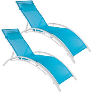 Tectake 403066 2 solsängar alina - blå