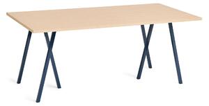 HAY - Loop Stand Table Deep blue powder coated steel frame L180 x W87,5 x H74 Clear lacquered oak tabletop Water-based lacquered oak edge - Matbord - Leif Jørgensen - Blå - Metall/Trä
