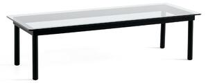 HAY - Kofi Black Water-Based Lacquered Oak Frame W. Clear Glass Tabletop 140X50 - Soffbord - Martin Solem - Svart - Glas/Trä