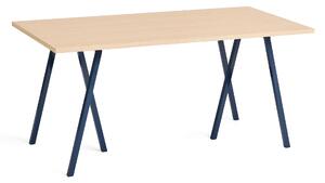 HAY - Loop Stand Table Deep blue powder coated steel frame L160 x W77,5 x H74 Clear lacquered oak tabletop Water-based lacquered oak edge - Matbord - Leif Jørgensen - Blå - Metall/Trä