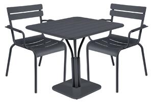 Fermob - Luxembourg matgrupp pedestalbord & 2 karmstolar anthracite - Matgrupper utomhus