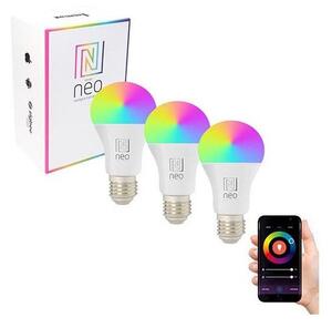 Immax NEO 07733C - KIT 3x LED RGB+CCT Ljusreglerad glödlampa E27/11W/230V Wi-Fi Tuya