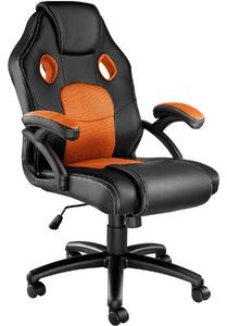 Tectake 403456 racing kontorsstol mike - svart/orange