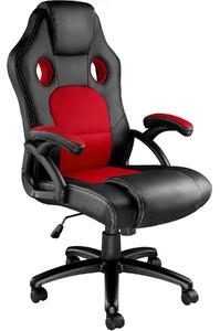 Tectake 403465 kontorsstol tyson - svart/röd