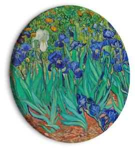 Rund tavla - Irises by Vincent Van Gogh - Blue Flowers in the Meadow - 80x80