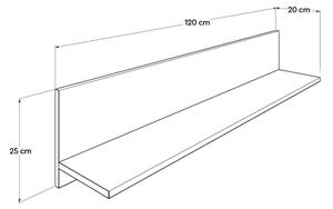Vägghylla 25x120 cm brun