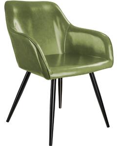 Tectake 403674 stol marilyn konstläder - mörkgrön/svart