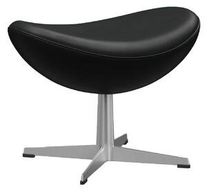 Fritz Hansen - 3127 Ägget Fotpall Läder Grace, Black - Fotpallar - Arne Jacobsen - Svart - Läder/Metall/Syntetiskt