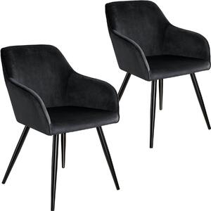 Tectake 404050 2x stol marilyn sammetsoptik - svart
