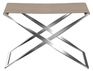 Fritz Hansen - PK91, Canvas, Natural - Fotpallar - Poul Kjærholm - Beige - Metall