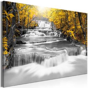 Tavla - Cascade of Thoughts (1 Part) Wide Yellow - Premium print 30x20