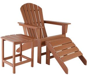 Tectake 404164 trädgårdsstol med fotstöd och bord - brun