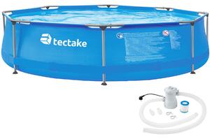 Tectake 402895 pool rund med filterpump ø 300 x 76 cm - blå