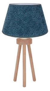 Duolla - Bordslampa BOUCLE 1xE27/15W/230V diameter 28 cm turkos/trä